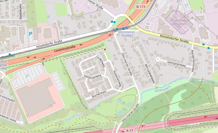 Kartenausschnitt Dresden-Altfranken mit Lindenweg